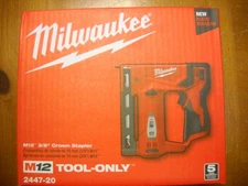 Milwaukee 3/8 Stapler T-50 Style M12 12 Volt Cordless 2447-20 NEW
