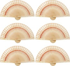 60 Pack Sandalwood Fans Wedding Favors, Hand Held Folding Wooden