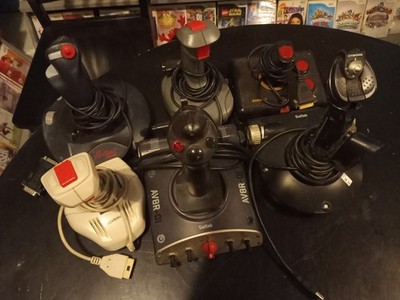 Lot Of 6 Vintage Retro Gaming Joysticks For Pc Saitek Gravis Blackhawk Untested 