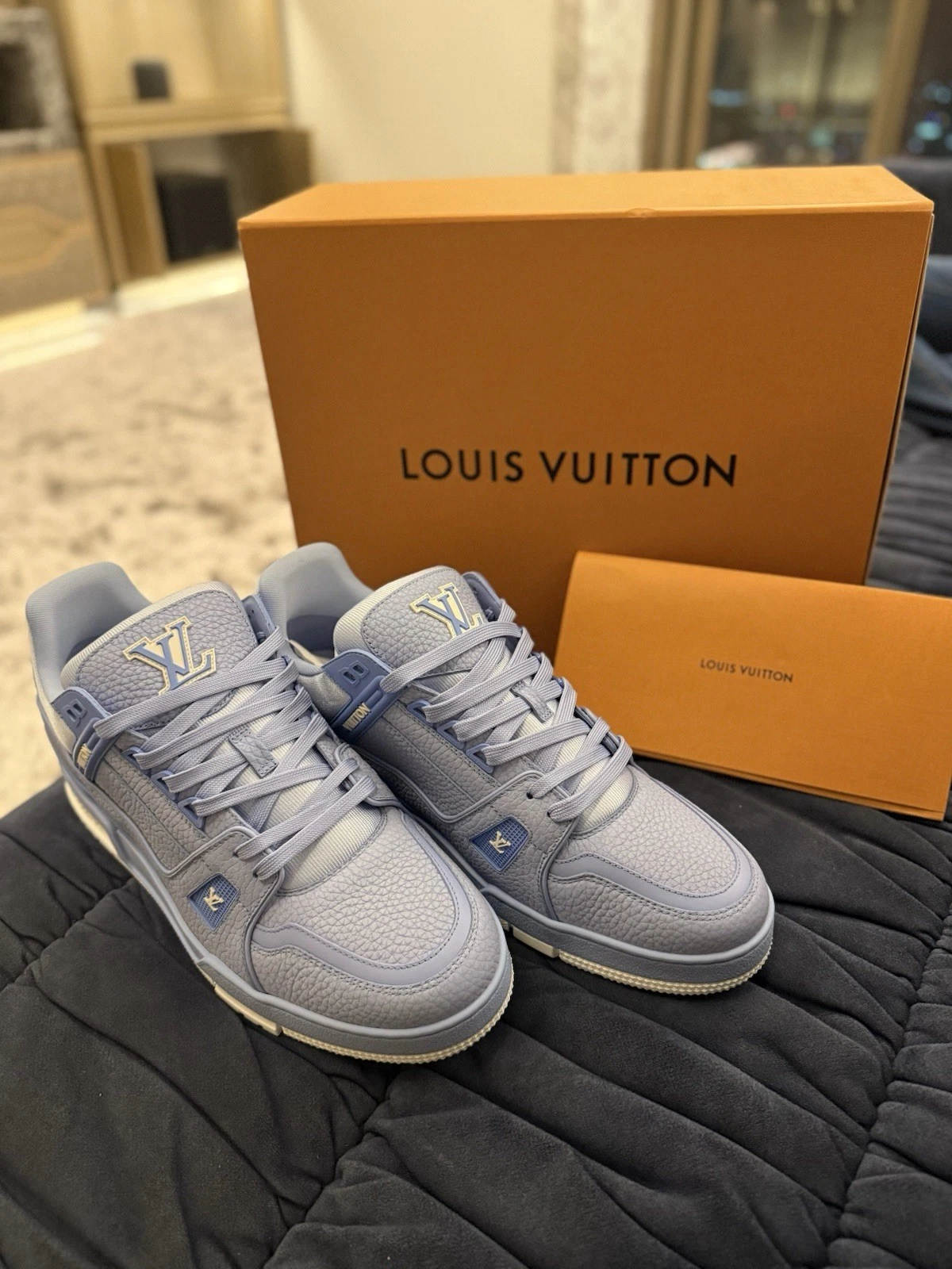 LV Trainer Sneaker Light blue   Brand New Louis Vuitton sneakers