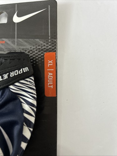 NIKE Mens Vapor Jet NFL Football Gloves Navy Blue & White ~ Size XL - Picture 6 of 7