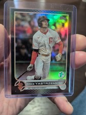 2022 Topps Series 1 1st Edition Mike Yastrzemski Black Foil 9/25 Refractor ERROR