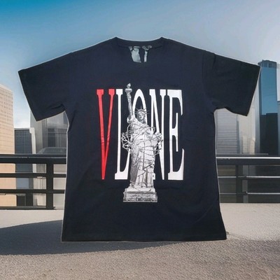 VLONE T Shirt Black Statue Of Liberty Mens Tee Size L Made In