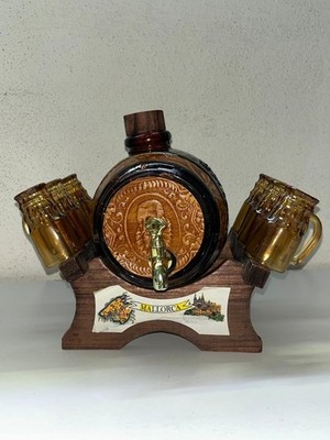 Vintage Likör Set ''Mallorca'' - Flaschenspender + 6 Shottini - RAR