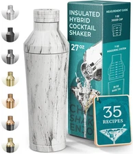 Insulated Cocktail Shaker Set | Double Wall Stainless Steel | Martini Shaker ...
