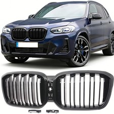 K�HLERGRILL DOPPELSTEG NIEREN GRILL PASSEND F�R BMW X3 G01 X4 G02 AB 21 SCHWARZ