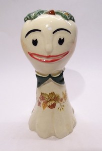 Vintage Adrian Pottery Anthropomorphic Pie Bird Vent/Funnel – gold trim