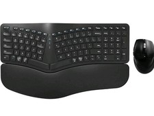 Ergonomic Wireless Keyboard Mouse Combo, EDJO Bluetooth/2.4G Dual Channel, Split
