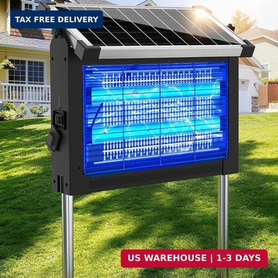Solar Bug Zapper Outdoor Waterproof, 4500V Rechargeable Mosquito Zapper with Sol
