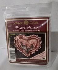 Mill Hill Pastel Hearts Bead Ornament, Or Brooch Kit - Blush Pink Lace Heart