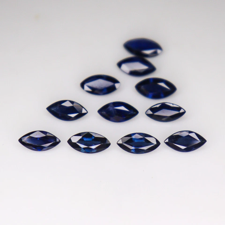 Natural Faceted Blue Sapphire Piece In Marquise Shape Lot 8x4 mm Size - Image 2 of 4