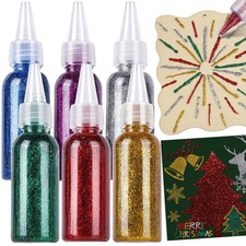 Glitter Glue for Crafts, 360ml Red, Silver, Gold, Green, Blue and Purple Glit...