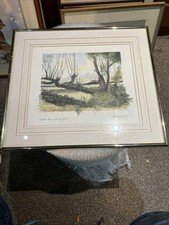 Signed Geoffrey Cowton Painting Damaged Frame 44 X 38.5 Cm Frame