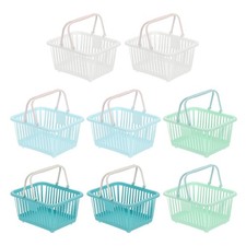 8PCS Mini Shopping Baskets with Handles Small Tiny Baskets,Green Cyan White Blue
