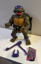 Vintage 1991 TMNT Talkin' Donatello - String Missing/Untested- w/ Bo Staff, Sign