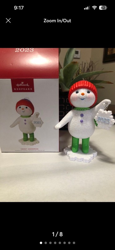 Hallmark Keepsake Sweet Snowman 2023 Christmas Glitter Ornament 6in