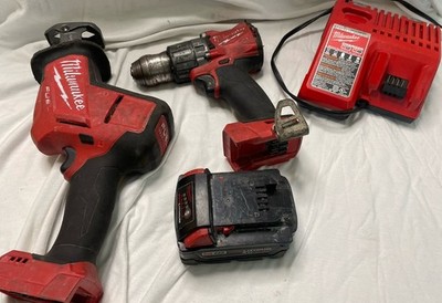 Milwaukee HACKZALL Reciprocating Saw + 1/2'' Hammer Drill + Battery + Charger
