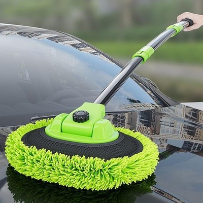 SUITU LS-444 Car Wash Brush Chenille Mop 3-Section Curved Handle Cleaner