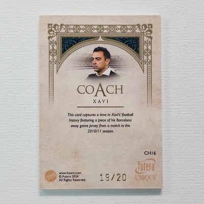 2024 Futera Unique XAVI Coach Game Memorabilia Jersey 19/20 | eBay