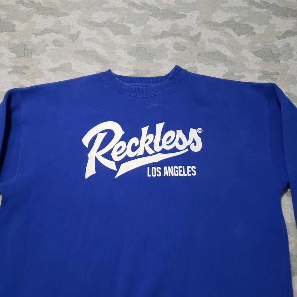 Sudadera Y&R Reckless Los Angeles Para Hombre XL Azul Pullover Manga Larga Foto 3 de 4