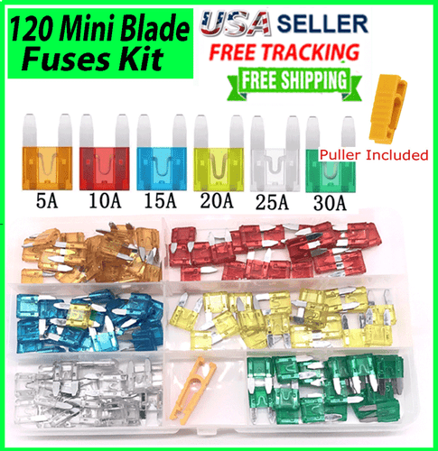 120pcs MINI Blade Fuse Assortment Auto Car Motorcycle SUV FUSES Kit APM ATM UTV - Picture 1 of 12