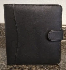 VTG Day Timer Black Faux Leather Organizer Planner Book-6x6