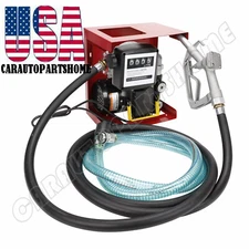 110V Electric Diesel Oil Transfer Pump Fuel Manual Nozzle 13' Hose w/ Meter New
