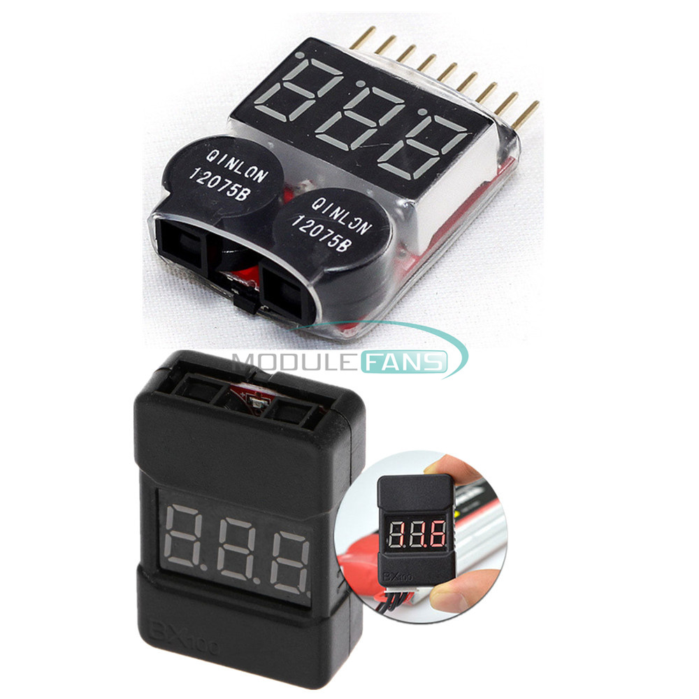Tester Isolamento 1-8S BX100 2 In1 Lipo Li-ion Battery Low Voltage Tester Dual Speak Buzzer Alarm X 100 V - Foto 2