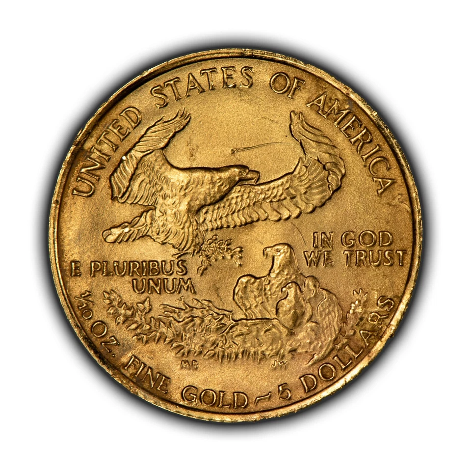 American Eagle 1987 G$5 1/10 oz oro - décima onza - baja acuñación - SKU-G4589 Foto 3 de 4