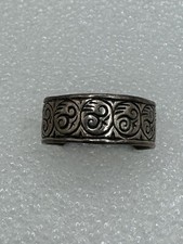 Vintage 925 Sterling Silver 7.5mm Band Ring Size 7, Native