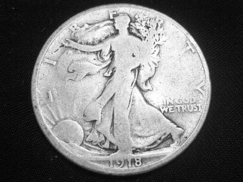 1918-D Liberty Walking Half Dollar -- Very Good +++