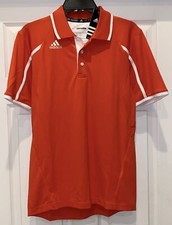 ADIDAS Climalite Sideline Orange White Short Sleeve Polo Shirt NEW Mens Sz S
