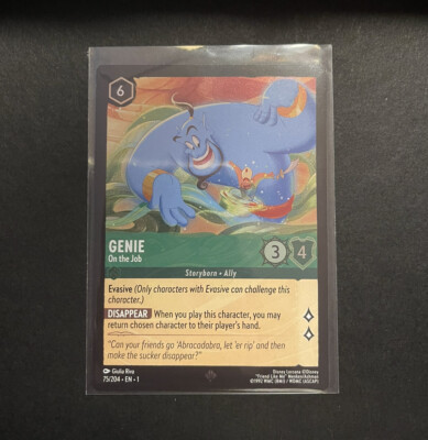 ジーニー　ロルカナ　foil Disney Lorcana Genie On The Job Super Rare Foil Holo NM 75/204 | eBay