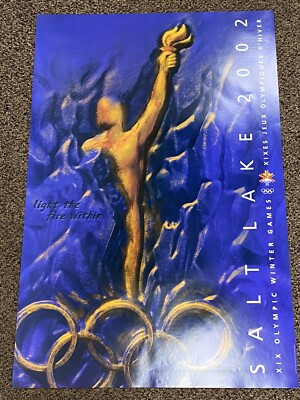Salt Lake 2002 Winter Olympic Games LIGHT THE FIRE WITHIN Original Event POSTER