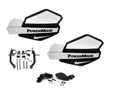 Powermadd Star Series Handguard Mirror Mount Kit White Black KFX 450R KFX 400