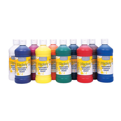 16-oz. Washable Classic Colors Tempera Paint, Set Of 10, Classroom Supplies