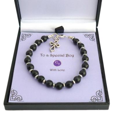 Heilige Erstkommunion Armband für Ein Junge, Geschenk Verpackt, Auch Taufe Oder