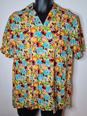 Disney World 50th Buttons Reyn Spooner Hawaiihemd mit Knopfleiste Herren Medium '' 