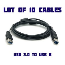 LOT of 10 NEW Branded 6' ft SuperSpeed USB 3.0 B Type Computer Printer SS Cable