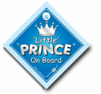 IWANTTHATSIGN.COM Prinz an Bord Autoschild, Saugnapf Baby an Bord Schild
