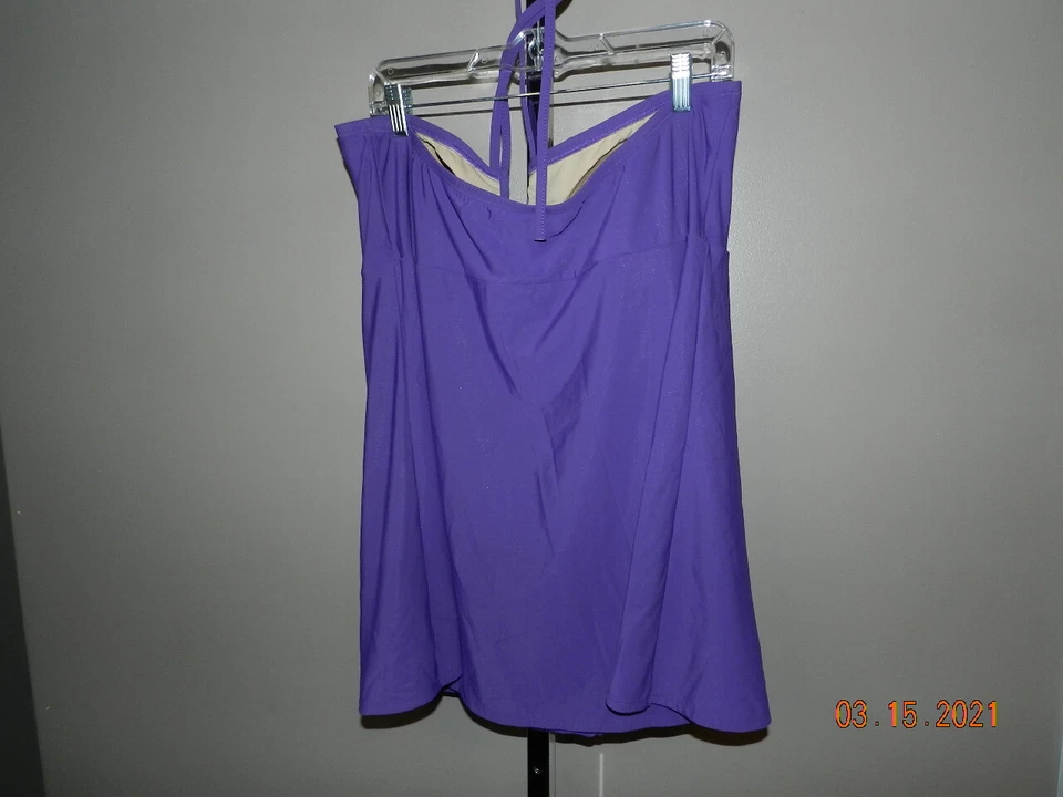 Shape FX Bandeau Cuello Corbata Púrpura Traje de Baño Traje de Baño 20W más Control de Figura Foto 2 de 3