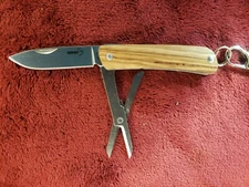 Boker Plus 0115 Folding Knife with scissors, Zebrawood