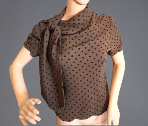 ROJO VALENTINO - ELEGANTE BLUSA LUNARES Talla 44/8 - Pequeña - Imagen 2 de 4