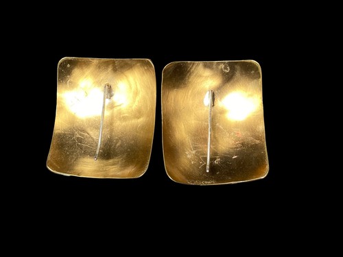 THREE PAIRS Gold Tone Earrings Loops Costume Jewelry Two Tone - Picture 4 of 5