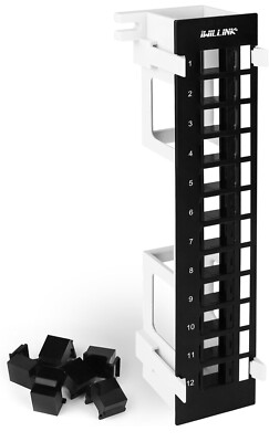 Iwillink 12 Port Blank Keystone Patch Panel with (6-Pack) Blank Keystone Jack In