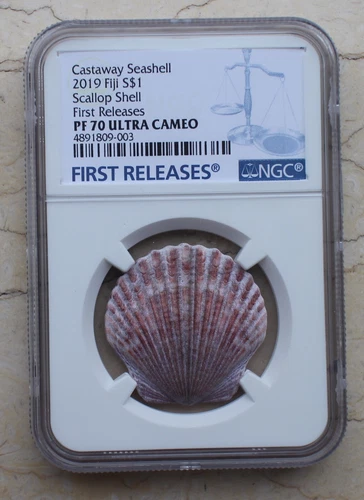 NGC PF70 UC 2019 Fiji Silver Coin - Castaway Seashell