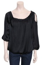 HALSTON HERITAGE Black Silk Top (SIZE 4)