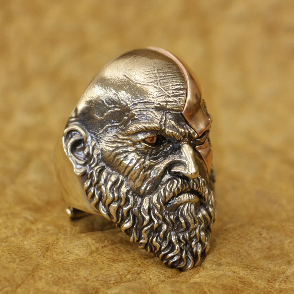 Anillo de latón God of War Kratos ojos de cobre y anillo de revestimiento BR429A EE. UU. 8 ~ 15 BZ Foto 3 de 4