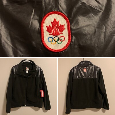Hudson s Bay HBC Canada Olympic Team Women s Fleece Jacket Black 2XL XXL NWT