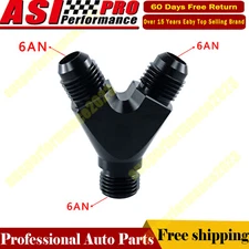 Y Adapters  Male Flare Fuel Line Hose Fitting 6 AN to 6AN to 6AN Male Thread NEW